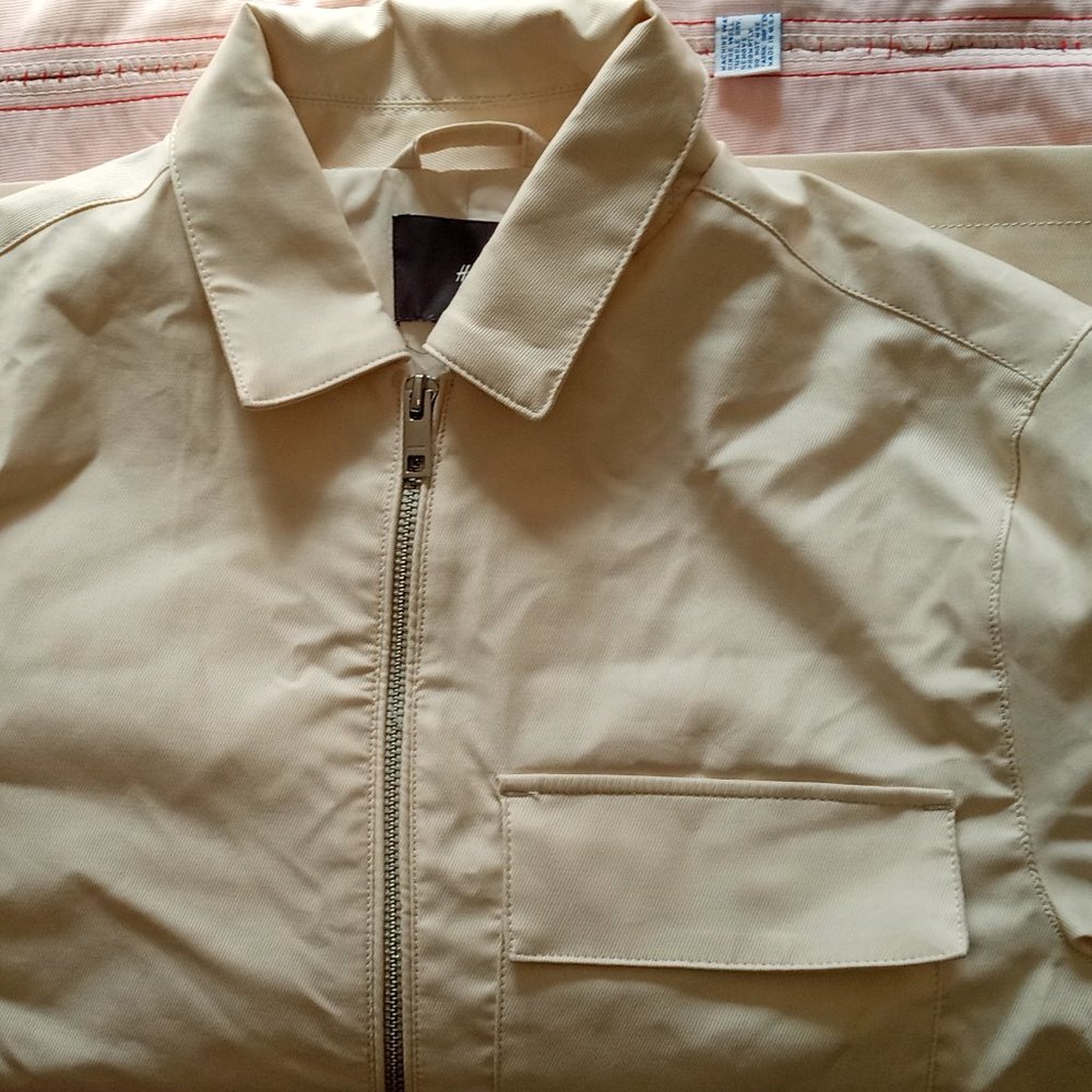 H&M Beige Men Jacket Large Water & Wind Proof